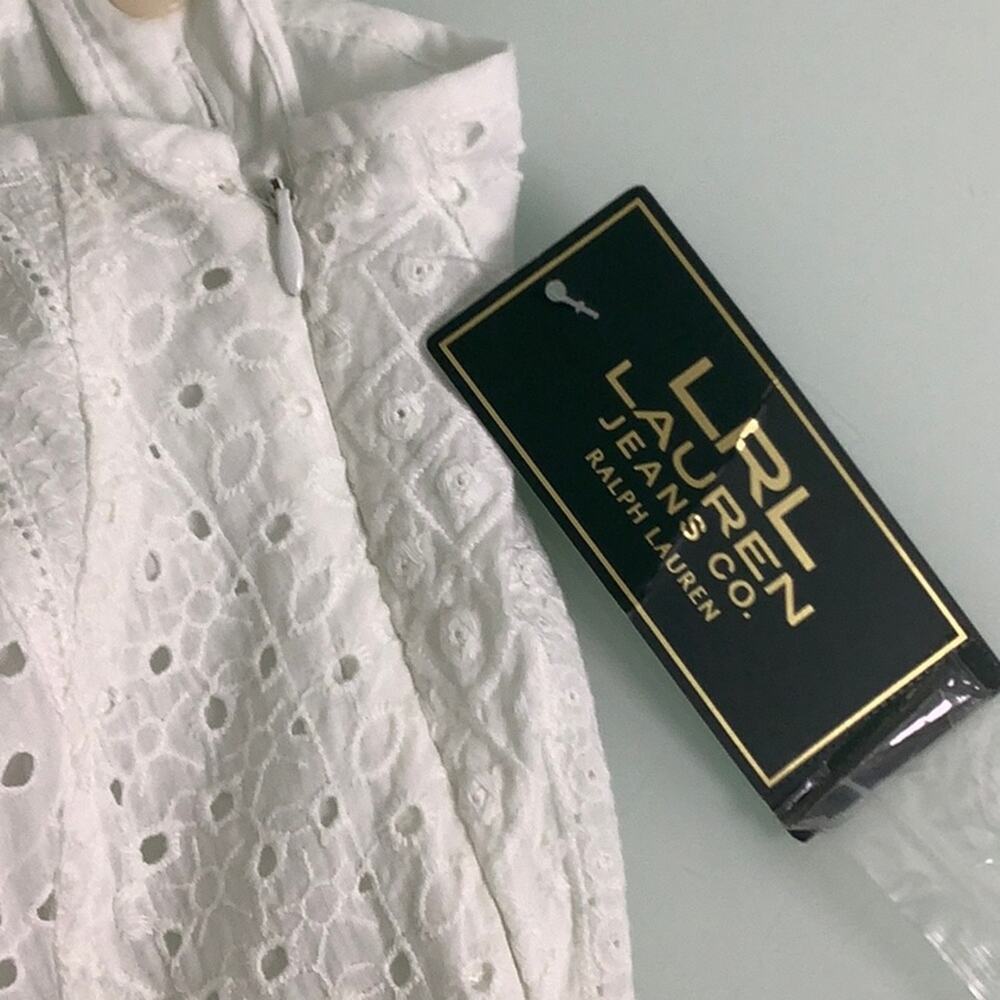 Vintage LRL Lauren Ralph Lauren white eyelet cotton fit and flare dress SZ 6 NWT - Picture 9 of 13